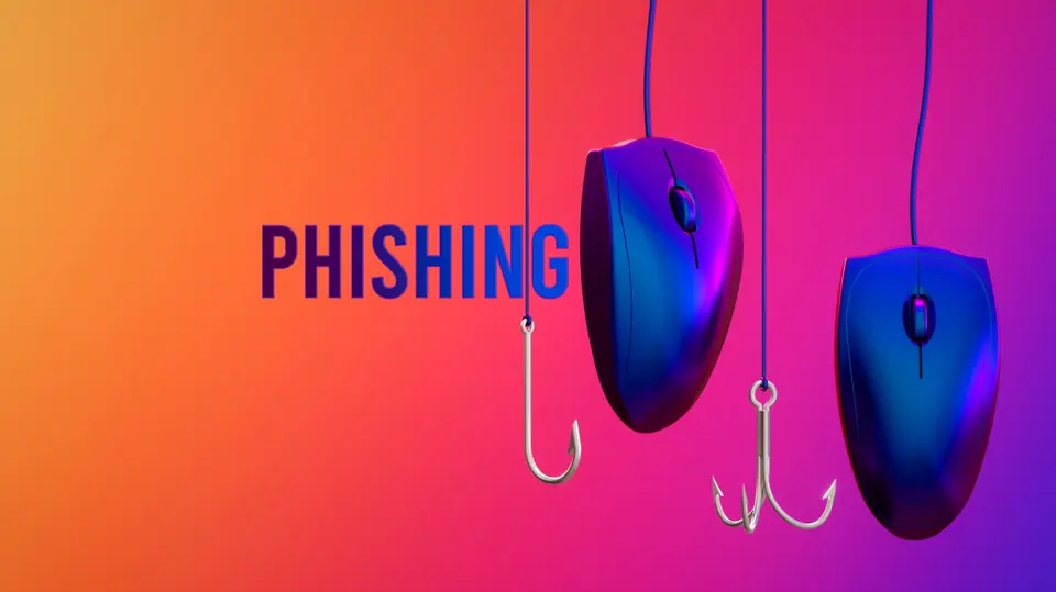 This Modern 3D Render vividly illustrates the Concept of a Phishing attack, a serious form of Computer Crime