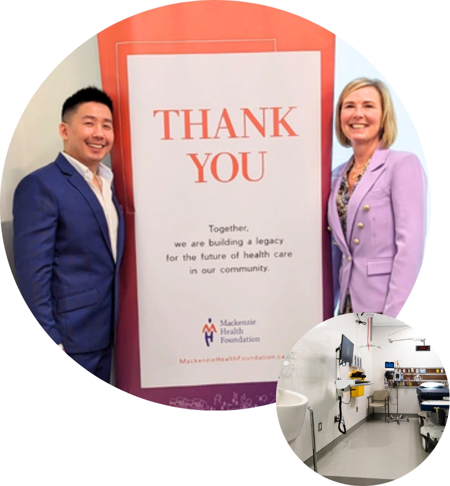 WEBSITETOON emergency room sponsorship presentation supporting Mackenzie Health